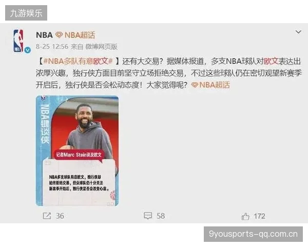 欧文薪资搅动转会市场，再掀NBA风云